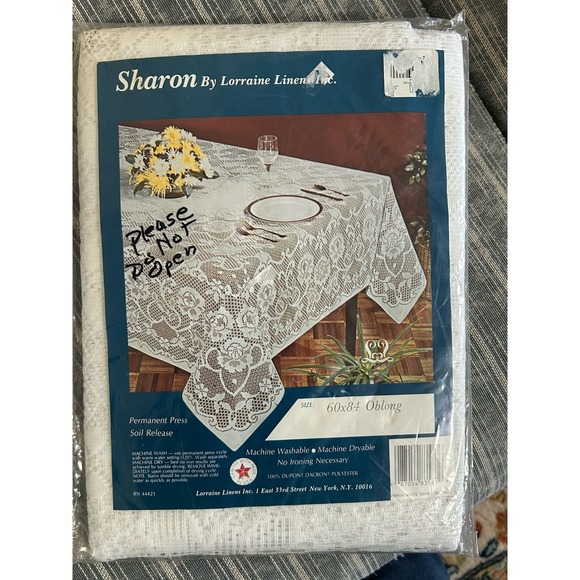 Lorraine Linens White Lace Tablecloth 60 X‎ 84 Oblong - Picture 1 of 3